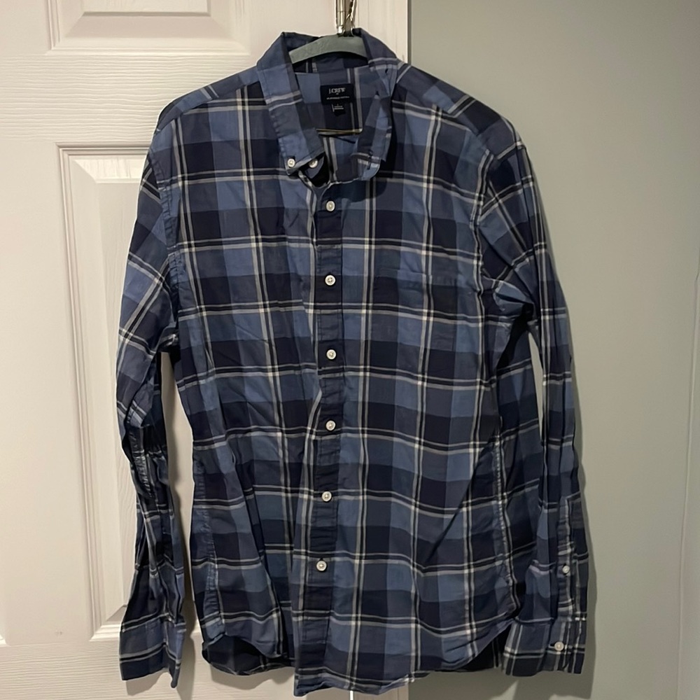 Excellent condition blue & navy blue J.Crew long sleeves button down